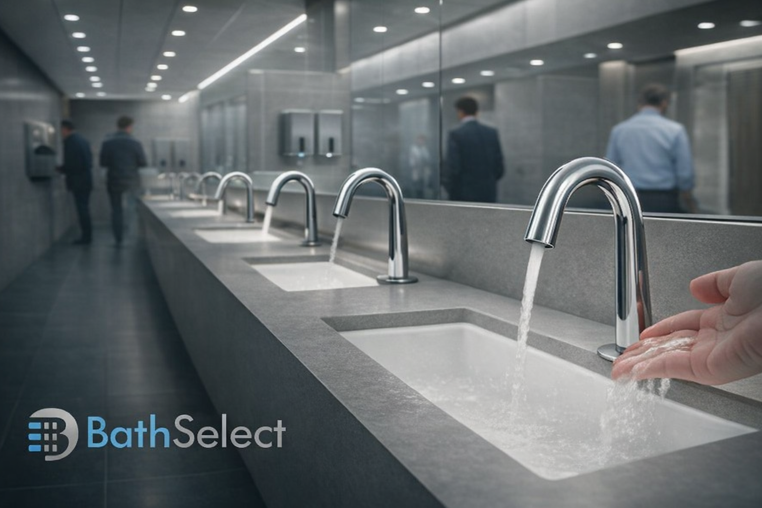 Consultant-grade technical comparison of GROHE and BathSelect commercial touchless faucet systems, emphasizing sensor architecture, power resilience, ADA usability, and lifecycle performance
